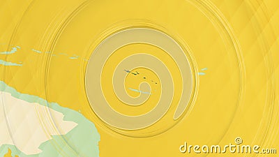 Abstract Map of Vanuatu and Surrounding Regions with Circular Patterns Vector Illustration