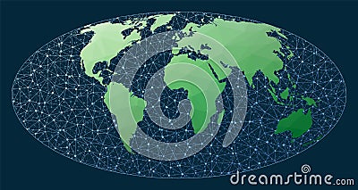 Abstract map of world network. Vector Illustration