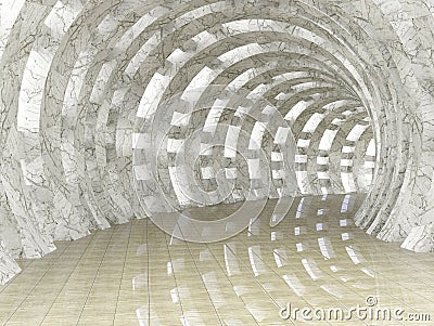 Abstract marble round tunnel 3D rendering Stock Photo