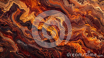 Abstract Marble Texture with Fiery Hues and Swirling Patterns, Generative AI Stock Photo
