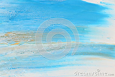 Abstract marbleized effect background. Blue and white creative colors. Beautiful paint with the addition of gold Stock Photo