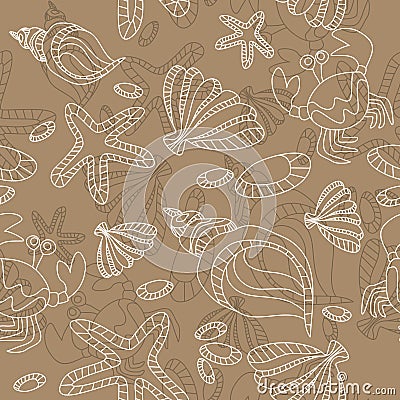 Abstract marine seamless background Vector Illustration