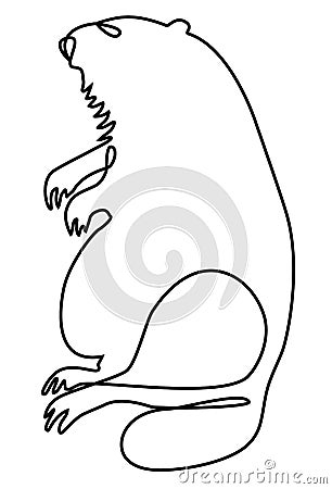 Abstract marmot one line drawing Vector Illustration