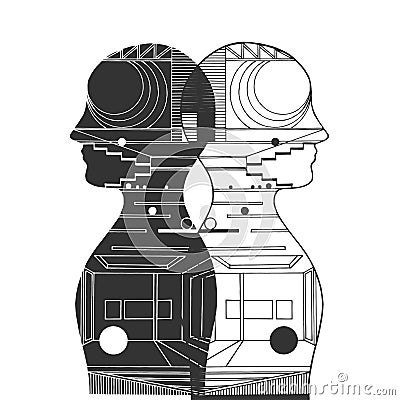 Abstract mastermind thinking world, universe inside your mind vector hand drawn Vector Illustration