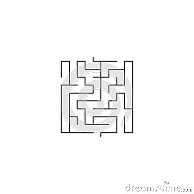 Abstract maze. Labyrinths in shape of square. Modern design of mystery pattern for business, decoration, logo. Vector illustration Cartoon Illustration