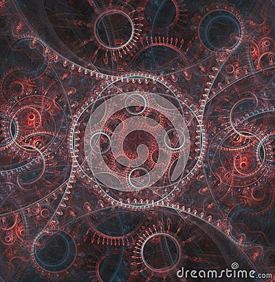 Abstract mechanical background, steampunk tile Stock Photo