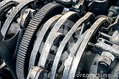 Abstract mechanism gearwheels Stock Photo