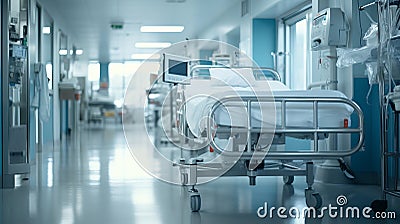 Abstract medical background blurred interior of a hospital with soft focus and vibrant colors Stock Photo