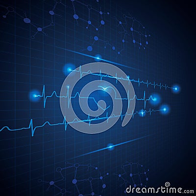 Abstract medical cardiology ecg background Vector Illustration