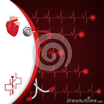 Abstract medical cardiology ekg Vector Illustration