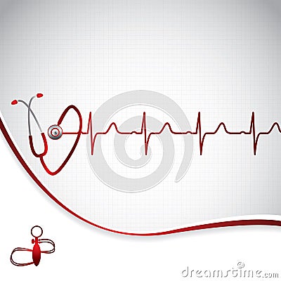 Abstract medical cardiology ekg background Stock Photo