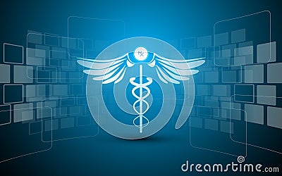 Abstract medical health care pharmacy drug design rectangle pattern innovation concept background Vector Illustration