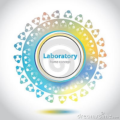 Abstract medical laboratory emblem - circle element Vector Illustration