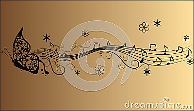 Abstract melody music notes Vector Illustration