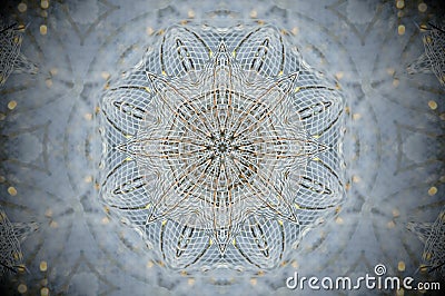 Abstract mesh grid net mandala Stock Photo