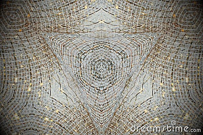 Abstract mesh grid net mandala Stock Photo