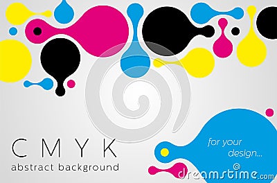 Abstract metaball background from CMYK colors Cartoon Illustration