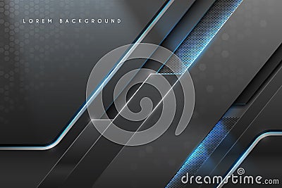 Abstract metal background with blue light Cartoon Illustration