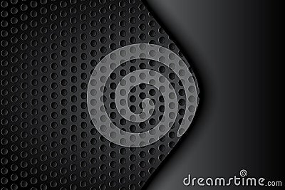 Abstract metal mesh black texture modern design on dark background. vector illustration Vector Illustration