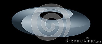 Abstract metallic circle with 4 gradient parts, perspective view. Art geometric gray circle. Swirl symbol pattern Vector Illustration