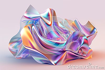 Abstract metallic holographic colored shape Stock Photo