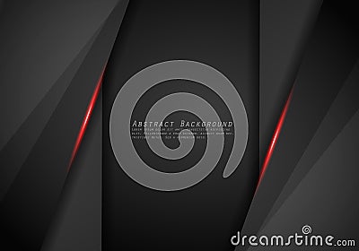 Abstract metallic red black frame layout design tech innovation concept background Vector Illustration