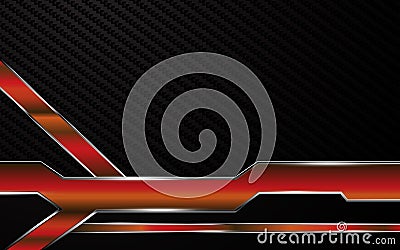 Abstract metallic red frame tech racing technology innovation concept background Vector Illustration