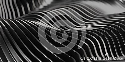 Abstract metallic waves pattern with fluid curves and dynamic shapes for modern design Stock Photo