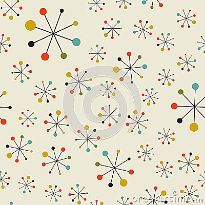 Abstract mid century space pattern Vector Illustration