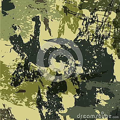 Abstract Military Camouflage Background Made of Splash. Camo Pattern for Army Clothing. Vector Vector Illustration