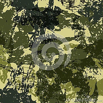 Abstract Military Camouflage Background Made of Splash. Camo Pattern for Army Clothing. Vector Vector Illustration