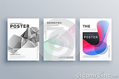 abstract minimal brochure design template size A4 in lines, geom Vector Illustration