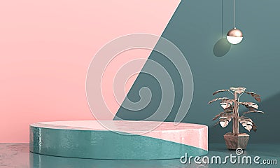 Abstract minimal stage for product display present background, 3d rend Stock Photo