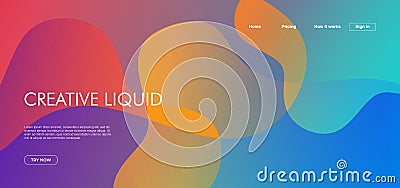 Abstract minimalist background landing page vector eps 10. Colorful liquid shapes modern futuristic design Stock Photo