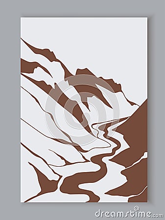 Abstract minimalist brown landscape concept Vector Illustration