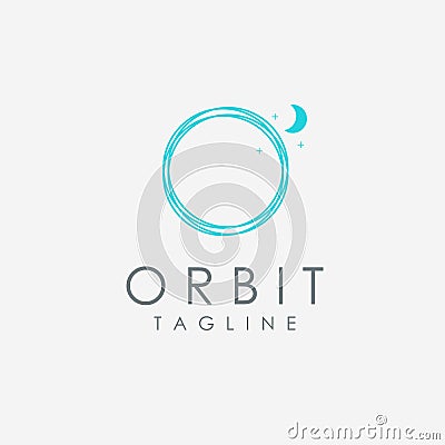 Abstract minimalist motion orbit logo icon vector template Vector Illustration