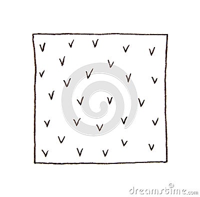 Abstract minimalist pattern with brown check marks on white background, simple Stock Photo