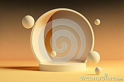 Abstract minimalist podium. Illustration AI Generative Stock Photo