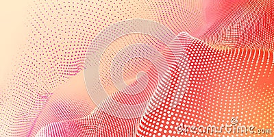abstract minimalistic background with dot matrix effect in pointillism style,bright peach fuzz in color ,graphic and web design Stock Photo