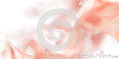 abstract minimalistic background with dot matrix effect in pointillism style,in peach fuzz color,graphic and web design concept, Stock Photo