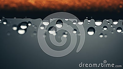 Abstract minimalistic rain drops, water beads on edge ready to drip down - generative AI Stock Photo