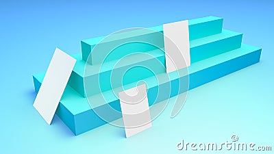 Abstract mock up color Scene, AQUA geometric shape podium background,3d rendering Stock Photo
