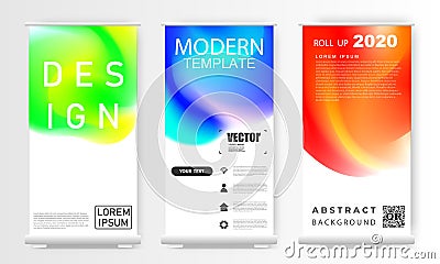 Abstract mockup colorful gradient background roll up concept for your graphic colorful design, Vector Illustration