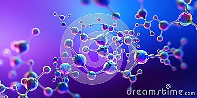 Abstract model of a molecule. Digital technologies in genetic engineering. Crystal lattice structure Cartoon Illustration