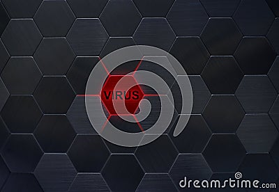 Abstract model of virus infection Stock Photo