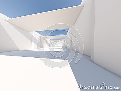 Abstract modern architecture background, empty white open space Stock Photo