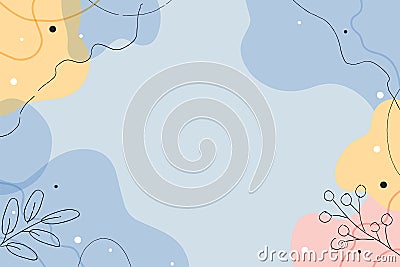 Abstract modern background with fluid organic shapes, pastel colors Vector Illustration