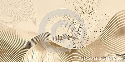 abstract modern background with sepia-toned featuring undulating lines and stippled patterns that form a mesmerizing optical Stock Photo
