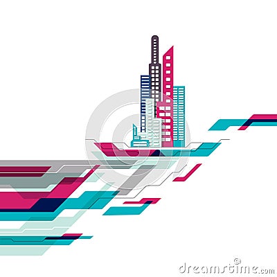 Abstract modern building background, communication aechitecture concept designr Vector Illustration