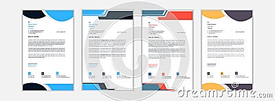 Abstract Modern Business Letterhead Design Vector Illustration